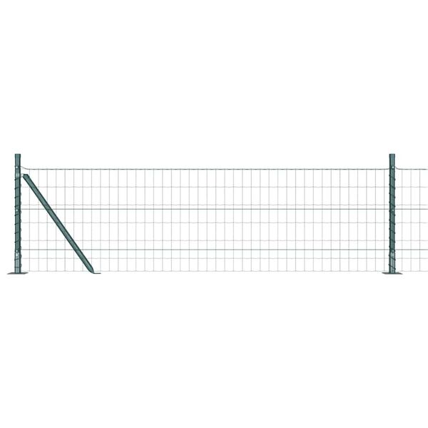 vidaXL Zaun mit Pfosten Gr&uuml;n 0,6 x 25 m Stahl und PVC