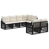 vidaXL Gartensofa-set 7 stk. 7-Sitzanzahl Schwarz Poly-Rattan