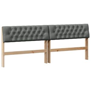 vidaXL Gepolstertes Kopfteil Dunkelgrau 200 cm Massives Kiefernholz