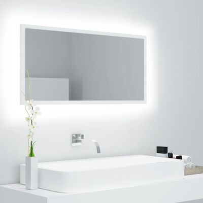 vidaXL LED-Badspiegel Weiß 90x8,5x37 cm Acryl