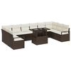 vidaXL Gartensofa-set 11 stk. Braun Poly-Rattan