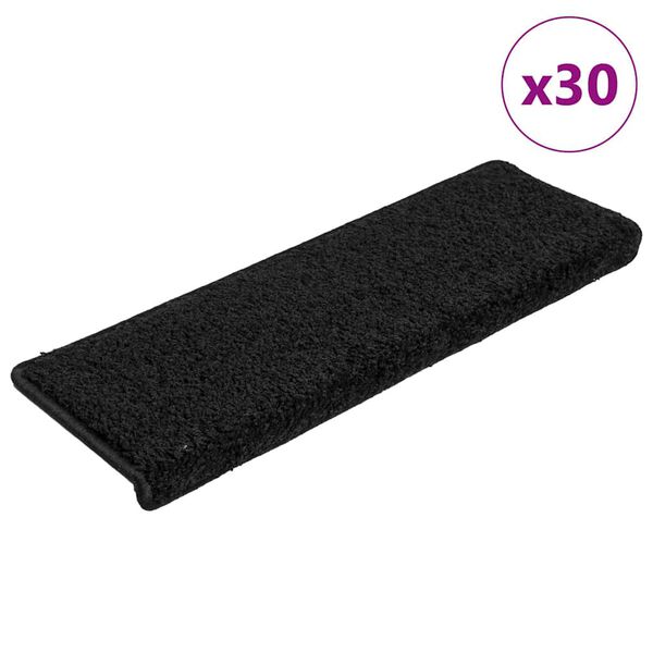 vidaXL Stufenmatten 30 Stk. 65x21x4 cm Schwarz Rechteckiger Rand