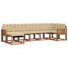 vidaXL Outdoor-Sofagarnitur mit Kissen 7 pcs Natur und Beige