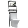 vidaXL Toilettenregal Grau 63,5x32x179 cm Massivholz Kiefer