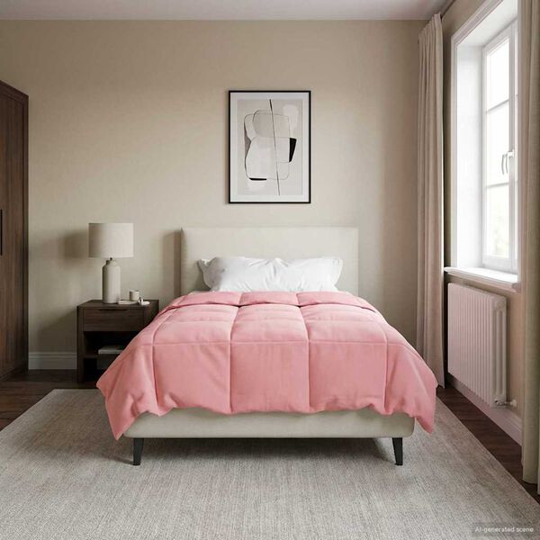 vidaXL Ganzjahresbettdecke Gepolstert Rosa 140 x 220 cm Mikrofaser