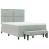 vidaXL Boxspringbett mit Matratze Hellgrau 140 x 200 cm Samt