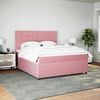 vidaXL Boxspringbett mit Matratze Rosa 180x200 cm Samt