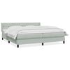 vidaXL Boxspringbett mit Matratze Hellgrau 180x220 cm Samt