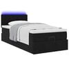 vidaXL Ottoman-Bett mit Matratze & LEDs Schwarz 100x200 cm Samt