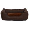 vidaXL Hundebett Braun 85,5x70x23 cm Fleece Leinenoptik