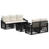 vidaXL Gartensofa-set 6 stk. Schwarz und Cremewei&szlig; Poly-Rattan