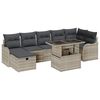 vidaXL Garten-Sofa-Set mit Kissen 8 pcs Hellgrau Poly Rattan
