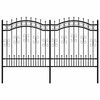vidaXL Gartenzaun KAMPEN mit Speerspitze Schwarz 240 x 125 cm Stahl