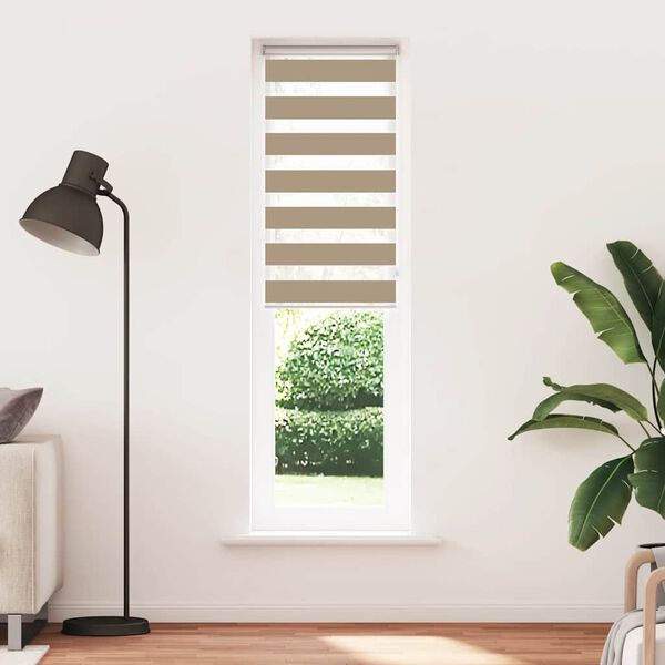 vidaXL Doppelrollo Sandbraun 60x230 cm Stoffbreite 55,9 cm Polyester