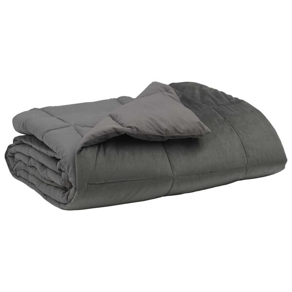 vidaXL Ganzjahresbettdecke Gepolstert Hellgrau 240 x 260 cm Mikrofaser