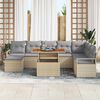 vidaXL Garten-Sofa-Set mit Speicher 9 pcs Beige Poly Rattan