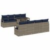 vidaXL Gartensofa-set 9 Stk. 6-Sitzanzahl Grau und Marineblau