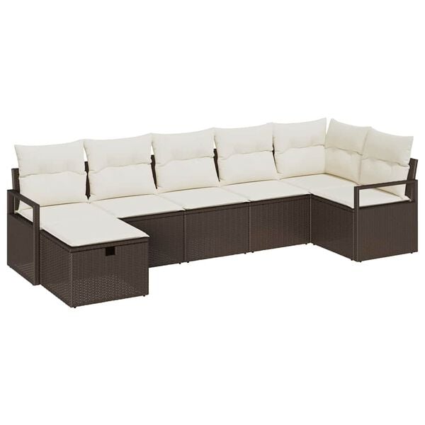 vidaXL Sofa Set mit Kissen 4 pcs Poly-Rattan