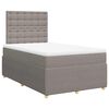 vidaXL Boxspringbett mit Matratze Taupe 120x200 cm Stoff