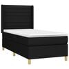 vidaXL Boxspringbett mit Matratze Schwarz 90x200 cm Stoff