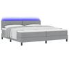 vidaXL Boxspringbett mit Matratze mit LED Hellgrau 200 x 200 cm Stoff