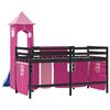 vidaXL Kinderhochbett mit Turm Rosa 90x200 cm Massivholz Kiefer