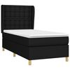 vidaXL Boxspringbett mit Matratze Schwarz 100x200 cm Stoff