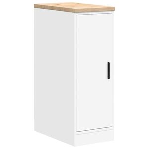 vidaXL Garagen-Aufbewahrungsschrank Wei&szlig; 30x51x85 cm Massivholz Kiefer