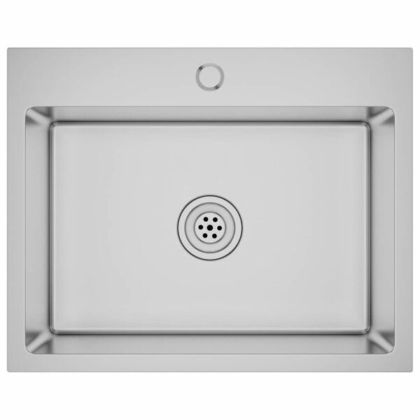 vidaXL Handgemachte Einbauspüle Edelstahl