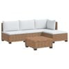 vidaXL 5 Stk. Rattan-Lounge-Set mit Kissen GENDT Naturrattan Natur