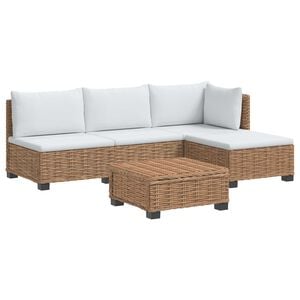 vidaXL 5 Stk. Rattan-Lounge-Set mit Kissen GENDT Naturrattan Natur