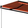 vidaXL Markise Manuell Einziehbar 450x350 cm Orange und Braun