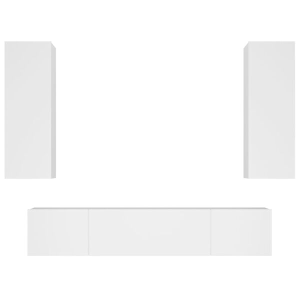 vidaXL 4-tlg. TV-Schrank-Set Weiß Holzwerkstoff