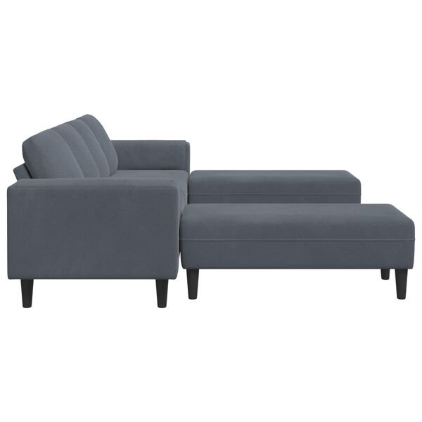 vidaXL Wohnzimmer Couch 3 pcs Dunkelgrau