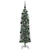 vidaXL Künstlicher schlanker Weihnachtsbaum Grün und Weiß 150 cm