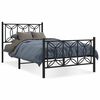 vidaXL Bettgestell mit Kopf- und Fu&szlig;teil Metall Schwarz 100x200 cm