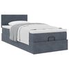 vidaXL Ottoman-Bett mit Matratze Dunkelgrau 90x190 cm Samt