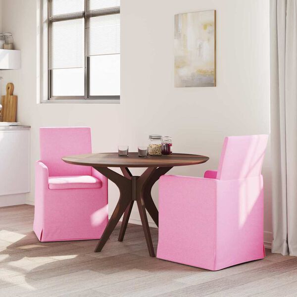 vidaXL Esszimmerst&uuml;hle 2 pcs Rosa 57 x 67 x 95 cm Stoff
