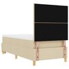vidaXL Boxspringbett mit Matratze Creme 100 x 200 cm Stoff