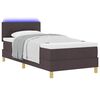 vidaXL LED Boxspringbett mit Matratze Dunkelbraun 90 x 200 cm Stoff