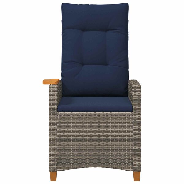 vidaXL Liegestuhl mit Teeteller 62 x 64 x 112 cm Poly-Rattan