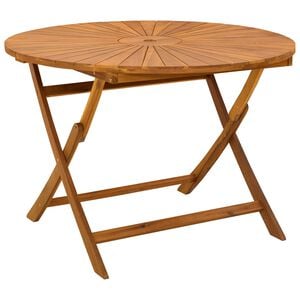 vidaXL Klappbarer Gartentisch Natur &Oslash;110 x 75 cm Massivholz Akazie