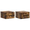 vidaXL Wandmontierter Nachttisch 2 pcs Ger&auml;ucherte Eiche Holzwerkstoff