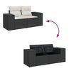 vidaXL Gartensofa-set mit Kissen 8 pcs Schwarz und Creme Poly Rattan