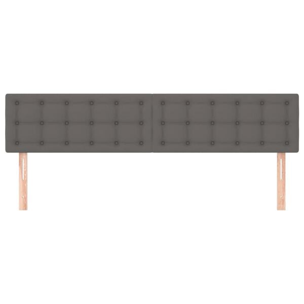 vidaXL Kopfteile Grau 200x5x78/88 cm Kunstleder