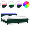 vidaXL Boxspringbett mit Matratze & LED Dunkelgr&uuml;n 180x220 cm Samt
