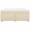 vidaXL Boxspringbett mit Matratze Creme 180x200 cm Stoff