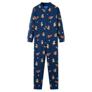 Kinder-Schlafanzug Einteiler Jeansblau 92