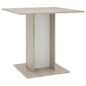 vidaXL Esstisch Wei&szlig; und Sonoma-Eiche 80x80x75 cm Holzwerkstoff