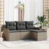 vidaXL Gartensofa-set mit Speicher 4 pcs Grau Poly-Rattan